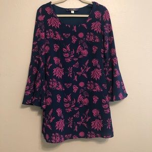 Navy and Pink Floral Blue Rain Francesca’s Dress